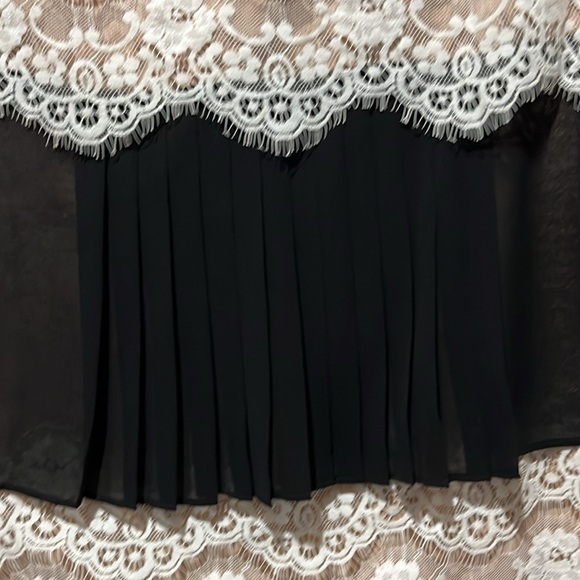 Jessica Simpson Tiered Dress Womens 14 Black Cream Lace Overlay Sleeveless Party - Picture 6 of 9